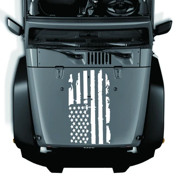 Auto Kapota Motora Kryt Nálepky Racing Prúžok Americkej Vlajky Grafický Vinyl Obtlačky Dekorácie, Doplnky Pre Jeep Wrangler JK TJ YJ  10