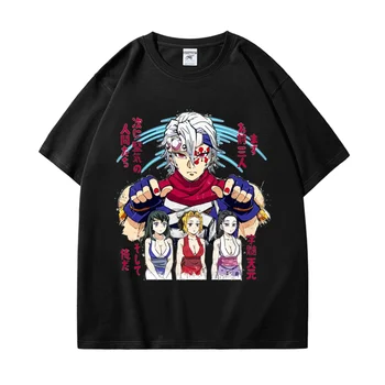 Anime Démon Vrah T Shirt Gotický Vysokej Streetwear Hip Hop T-shirt Harajuku Démon Vrah Tengen Uzui Krátke Tričká Topy Mužov  2