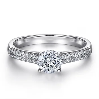 Nový módny trend S925 striebrom vykladané 5A zirkón dámy osobnosti dvojradu diamantový prsteň  10