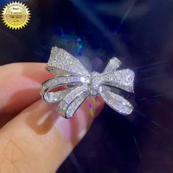 18k biele zlato Prírodné Reálne 1ct diamantový prsteň Šperk Zásnubný prsteň &snubný prsteň D-A010  10