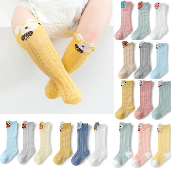 2021 Nové 3 Páry Baby Ponožky pre 0-3 roky Novorodenca Deti Letné Komár Ponožky Tenká Bavlna Oka Kawai Fox Lev Batoľa Ponožky  5