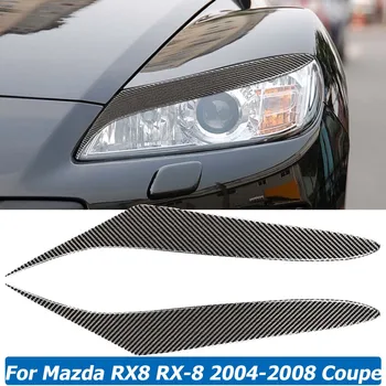 2KS/SET Pre Mazda RX8 RX-8 Kupé Uhlíkových Vlákien Viečko Svetlometu Obočie Kryt Výbava Nálepky Tvarovanie 2004-2008 Auto Príslušenstvo  5