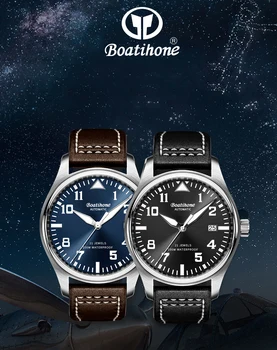 Boatihone 10ATM Diver Automatické Hodinky pre Mužov, Mechanické Náramkové hodinky Super Svietivý Sapphire Objektív Športové Hodinky Mužov Japonsko Pohyb  5