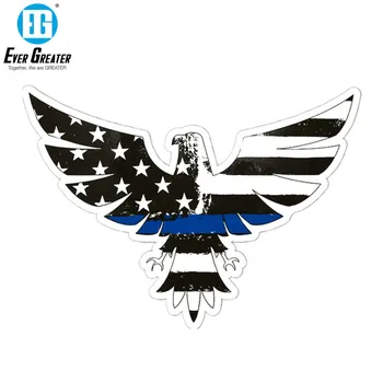 15*10.9 CM Tenká Modrá Čiara Eagle Odtlačkový Nálepky Vinyl Nárazníka Auto Nálepky a Otlačkom PVC  5