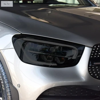 2 Ks Auto Svetlometu Ochranný Film Svetlomet Transparentné Čierna TPU Nálepky Na Mercedes Benz CLS G GLC GLE 2020 GLS V Triede AMG  5
