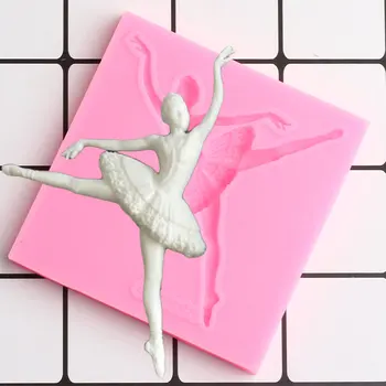 3D Balet Dance Dievčatá Silikónové Formy Narodeninovej Party Cupcake Vňaťou Fondant Cake Zdobenie Nástroje, Cukrovinky, Čokoláda Gumpaste Formy  1