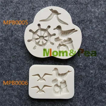Mama&Pea MPB0005-6 Morských Čajok Mew Tvarované Silikónové Formy Cake Decoration Fondant Tortu 3D Formy potravinársky  5