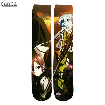 CLOOCL Drop Shipping 2021 Nové Módne Pánske 3D Vytlačené Ponožky Anime Sword Art Online Muži/Ženy Bežné Rovno Ponožky  5
