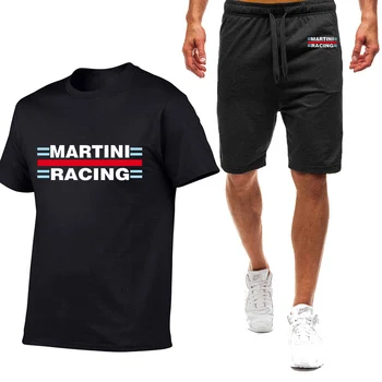 2022 pánske Letné Martini Racing Tlač Krátky Rukáv Bavlna Harajuku Bežné Šport T-Shirt Topy+ Módne Súpravy Oblek  10