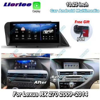 Liorlee Pre Lexus RX270 RX 270 2014-2017 Auto Android Multimediálnu GPS Navigáciu Prehrávač Rádio Stereo DVR Jazdy Video Rekordér  4